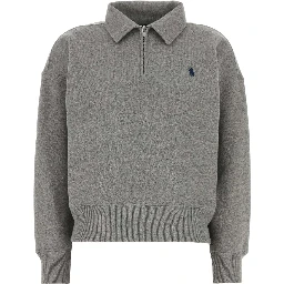 KNIT-HALF ZIP-SWEATSHIRT