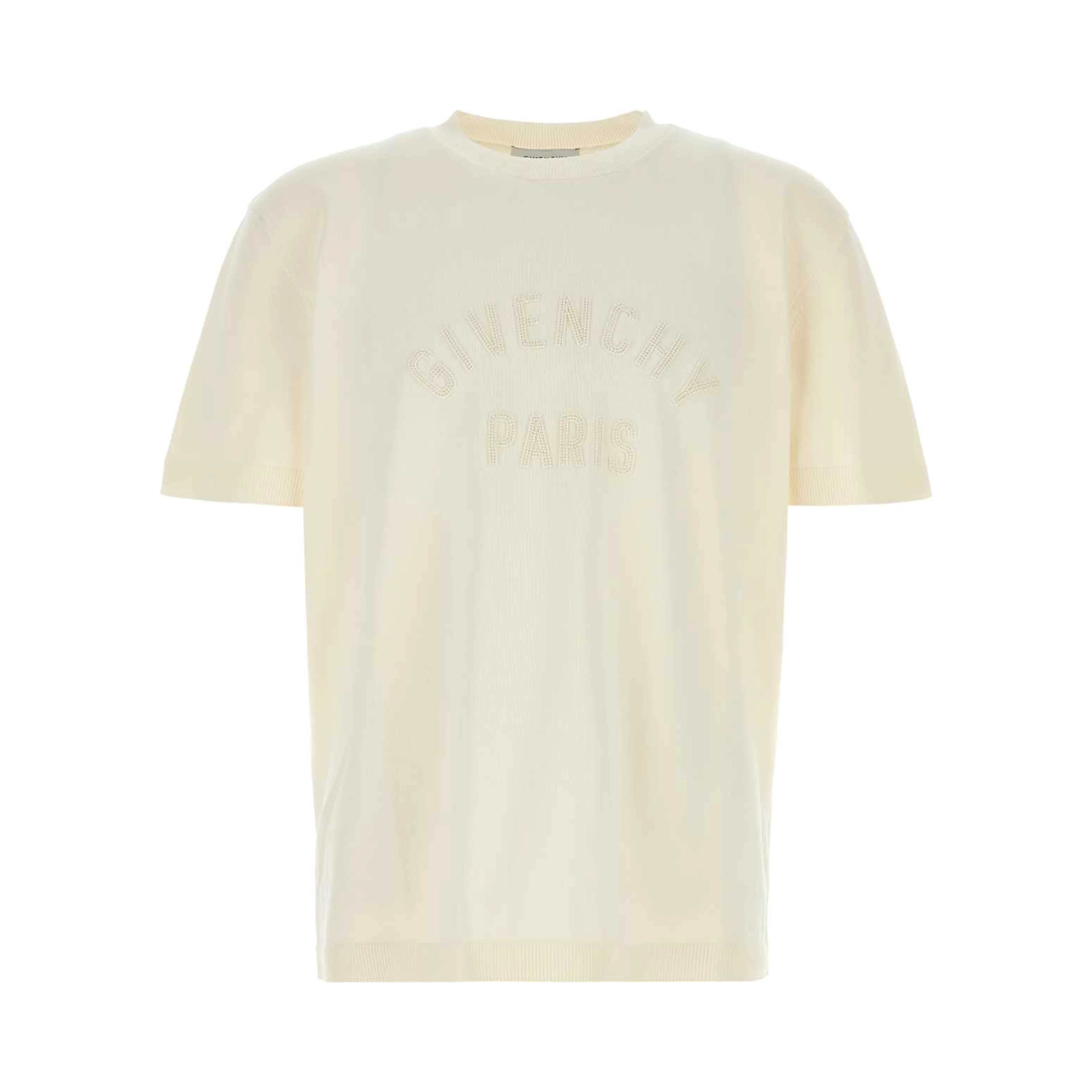 EMBELLISHED KNIT SHORT SLEEVES T-SHIRT