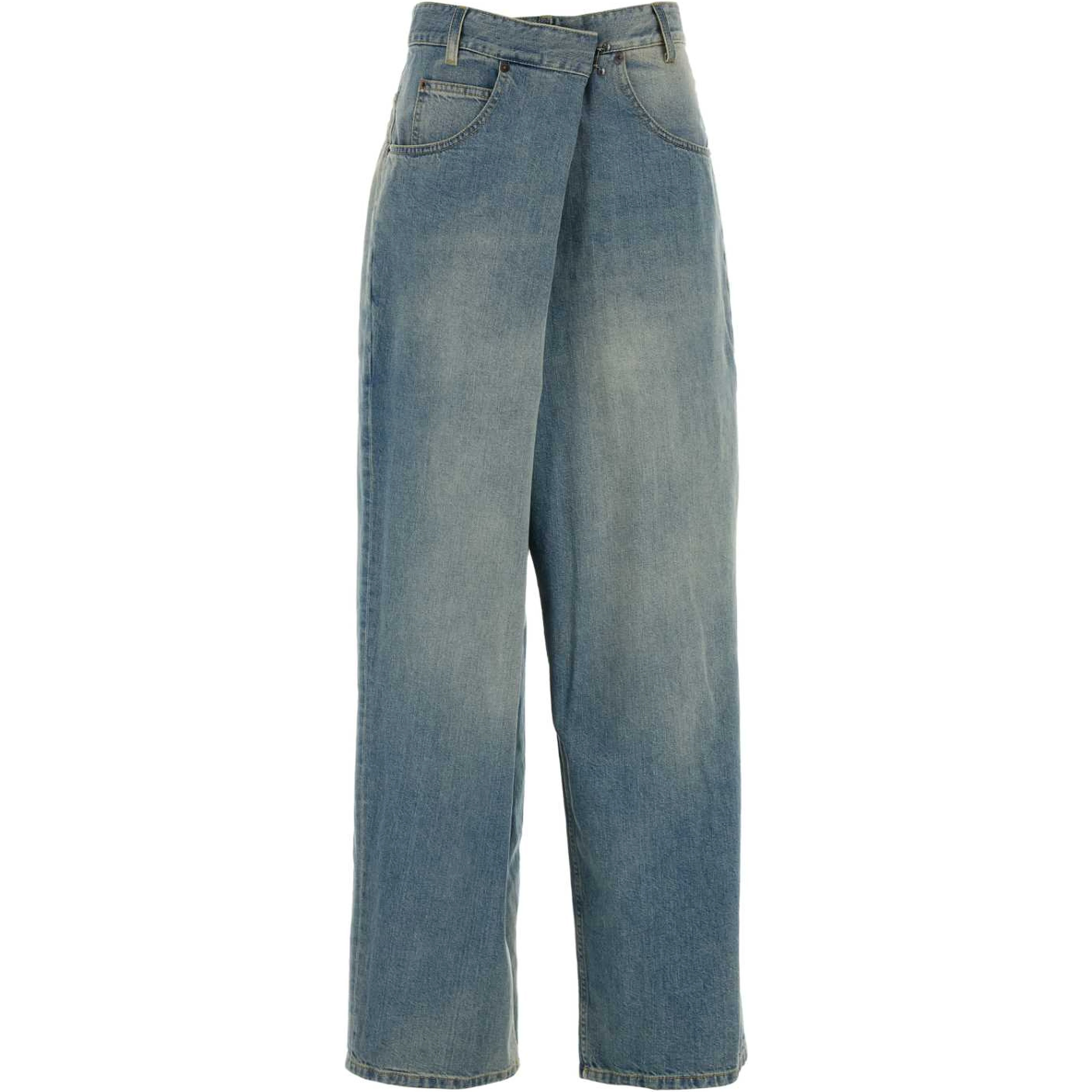 WRAP DENIM TROUSERS