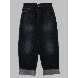 Jeans In Denim Con Logo Ricamato