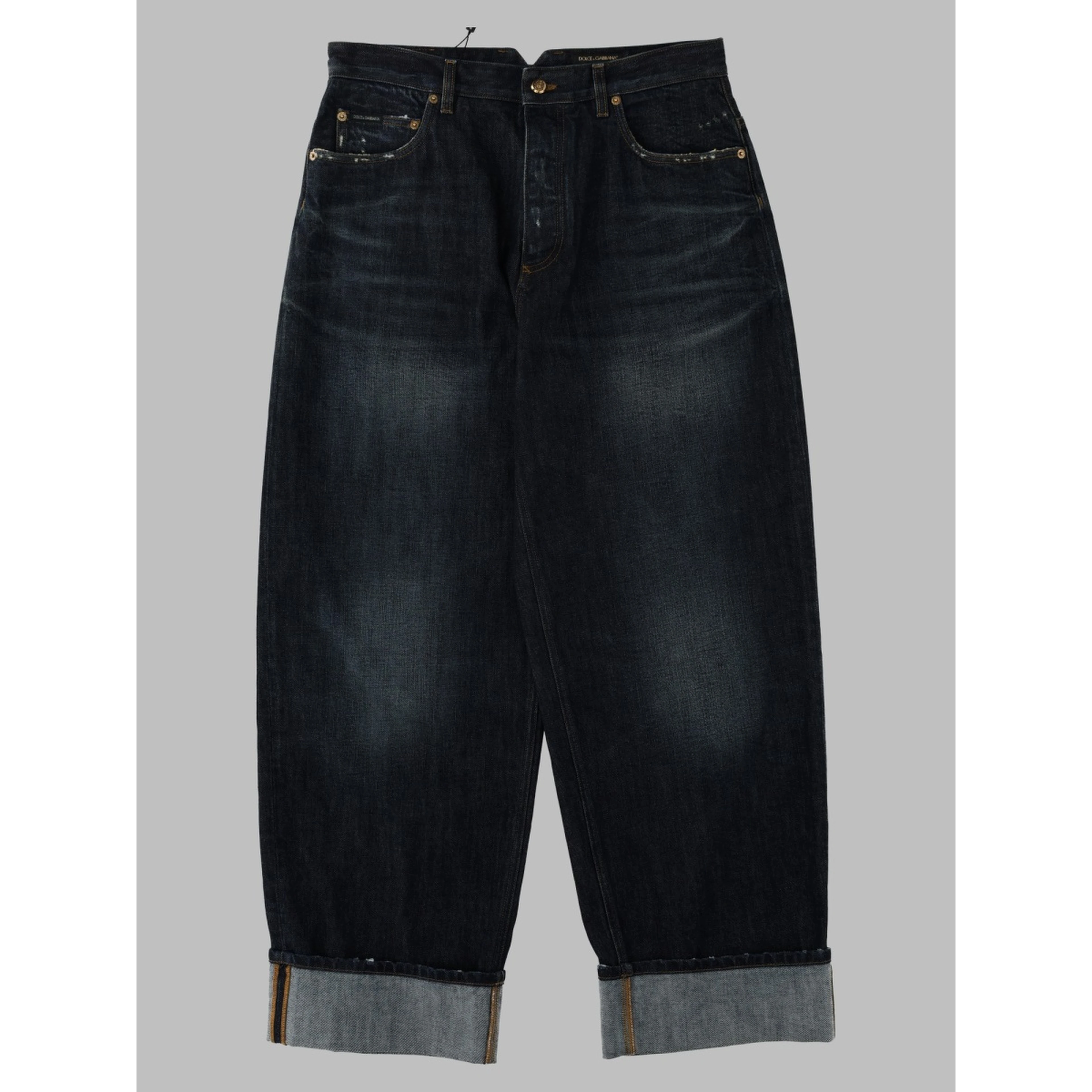 Jeans In Denim Con Logo Ricamato