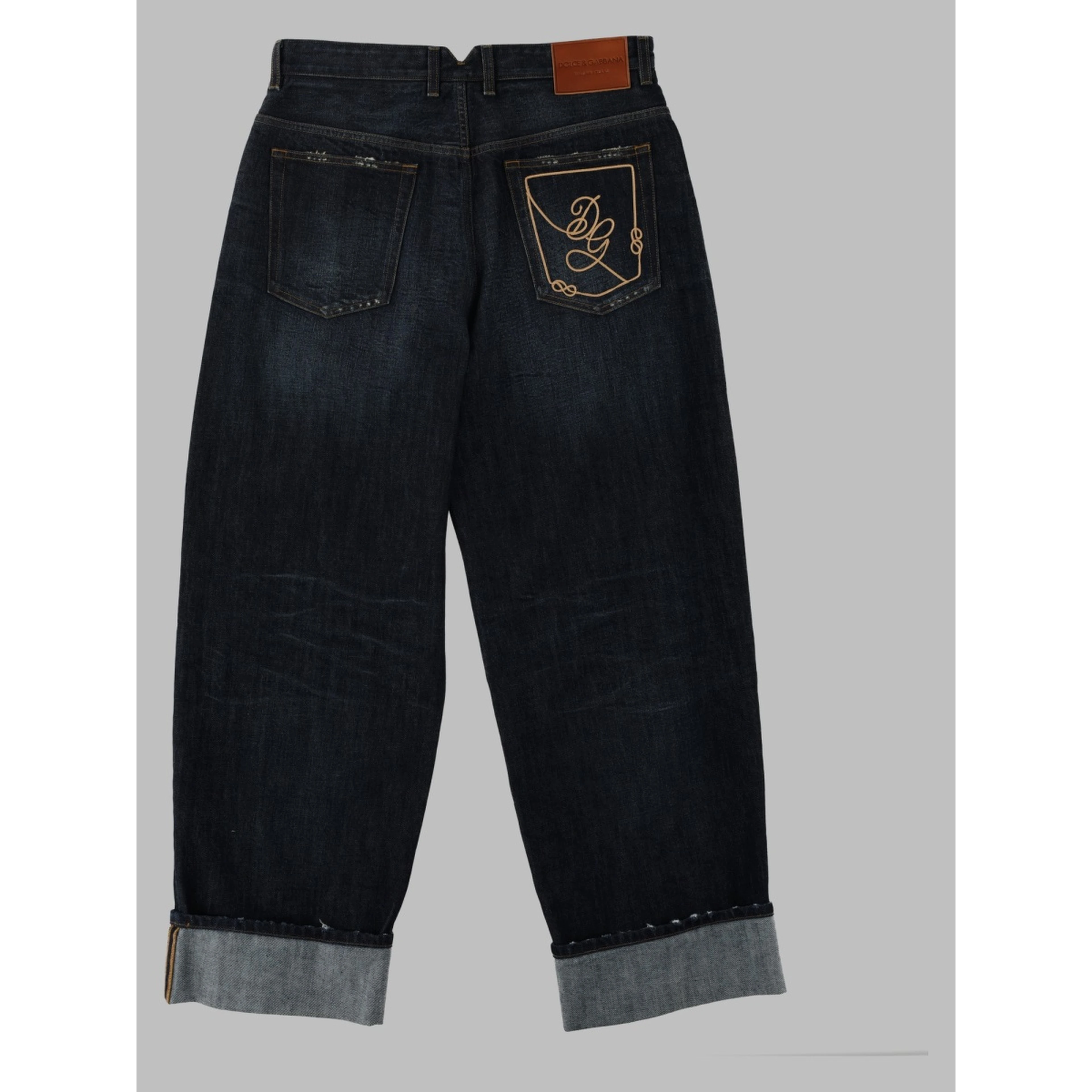 Jeans In Denim Con Logo Ricamato