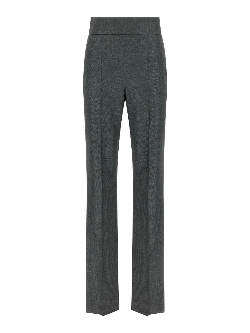 Gray Virgin Wool Dress Pants