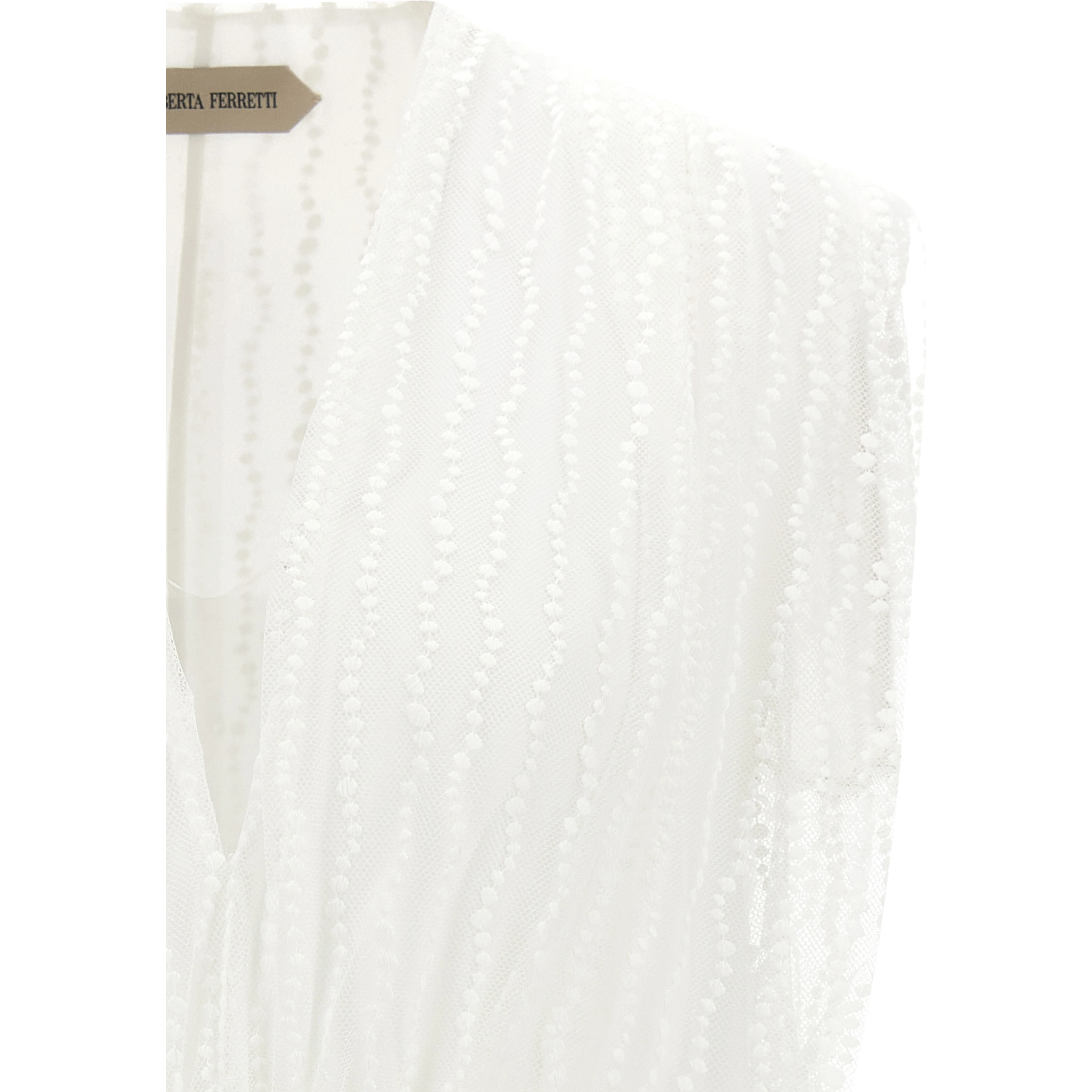 White Polyester Sleeveles T-Shirt