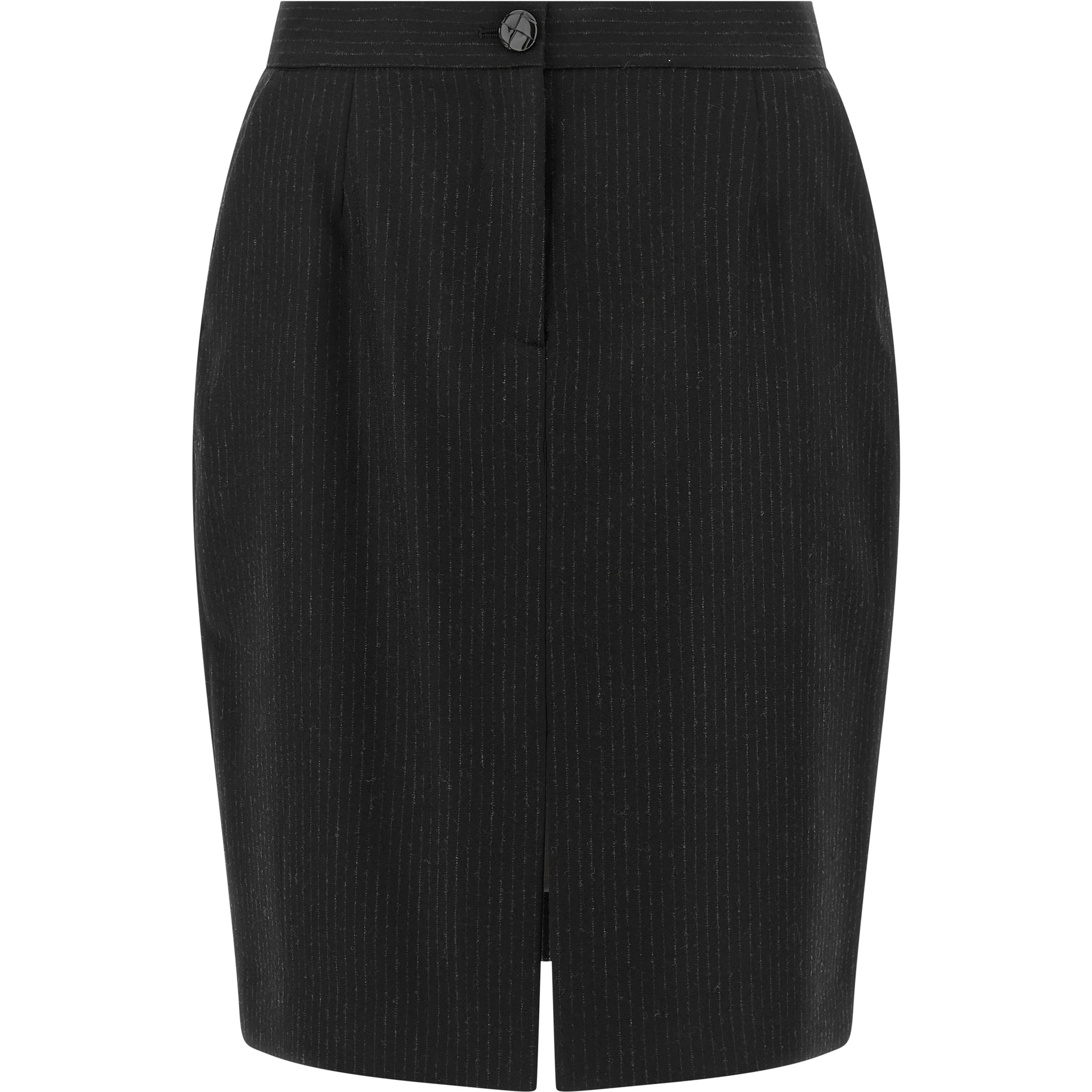 Black Virgin Wool Midi Skirt