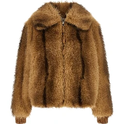 Beige Polyester Bomber