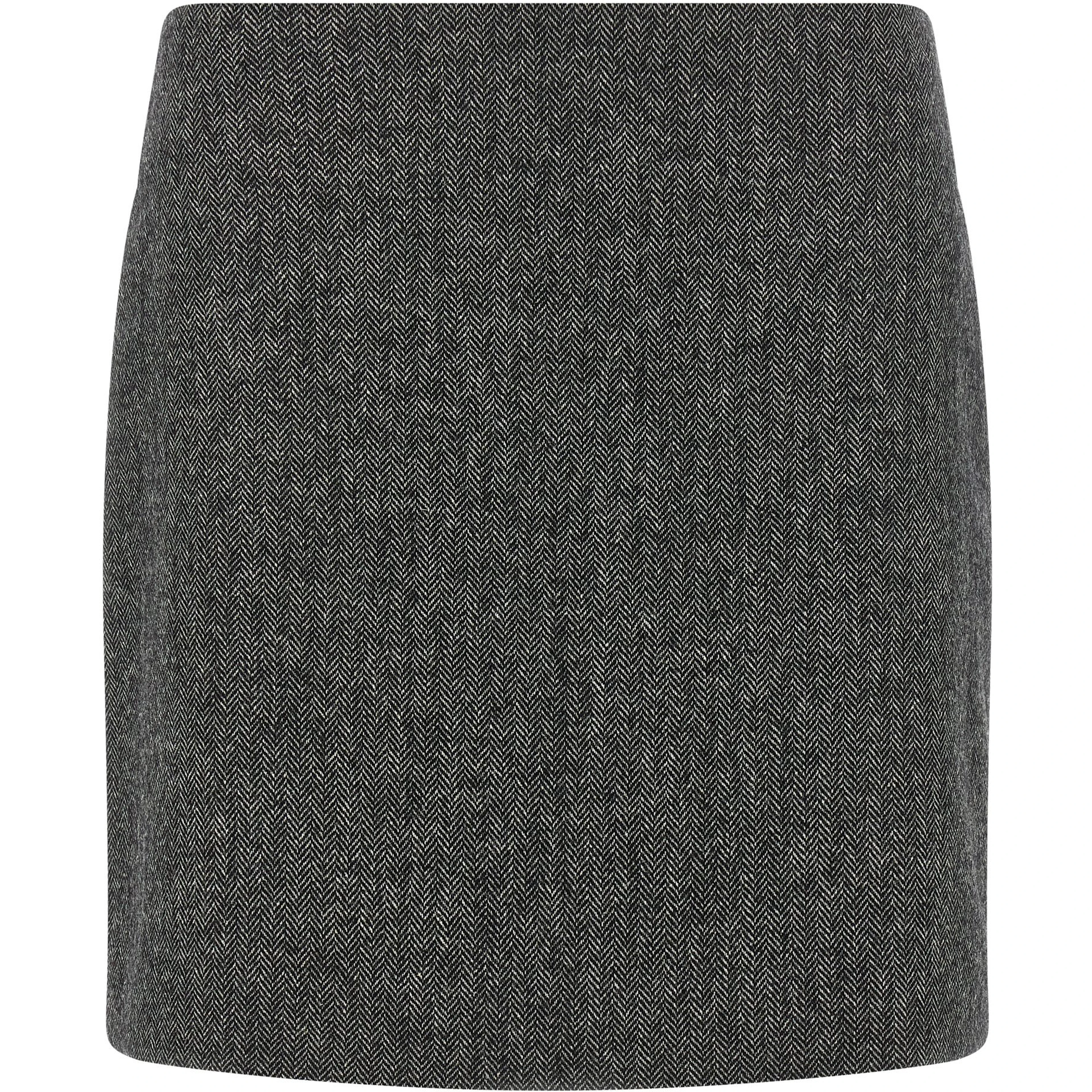 Gray Virgin Wool Long Skirt
