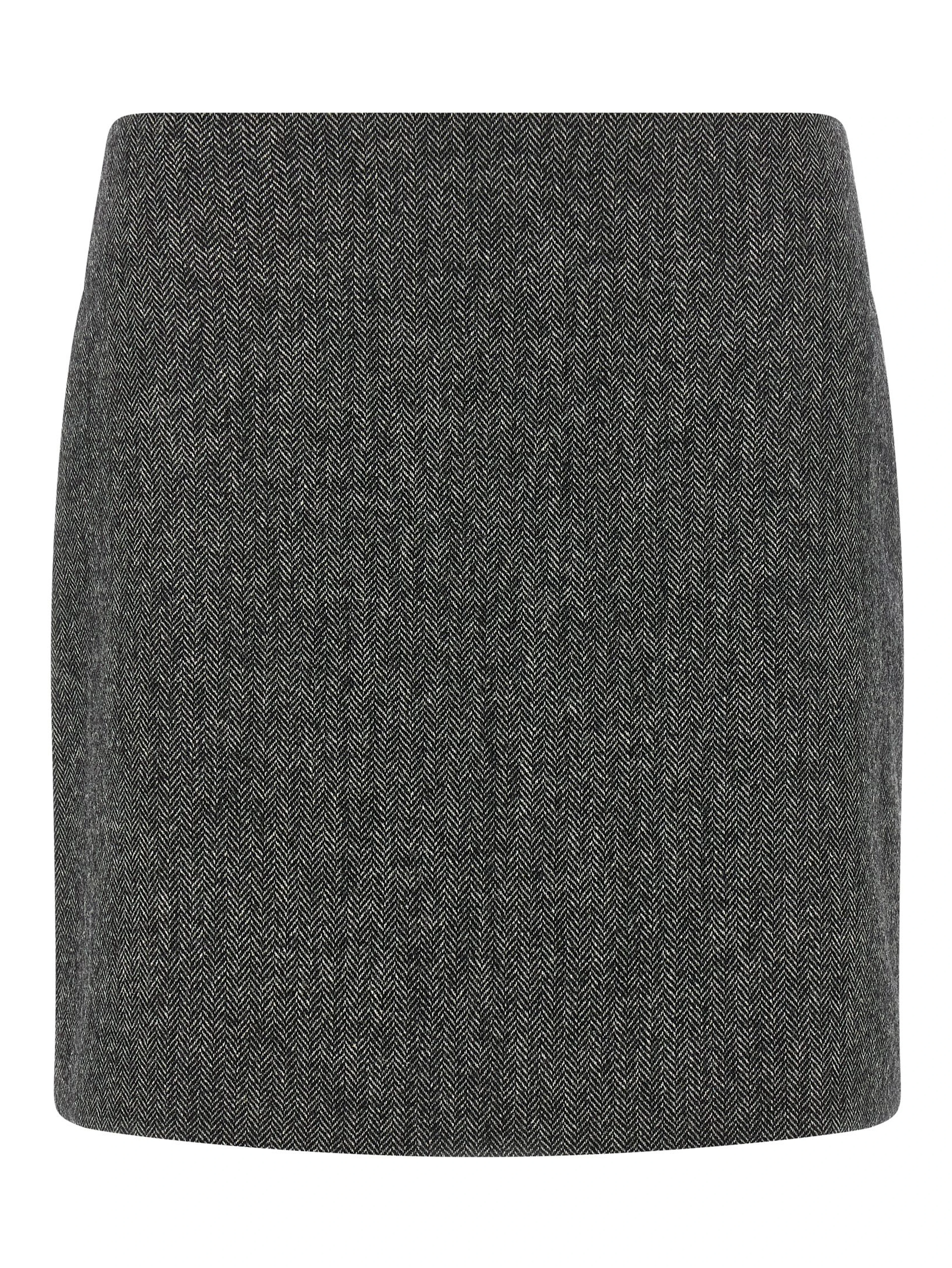 Gray Virgin Wool Long Skirt