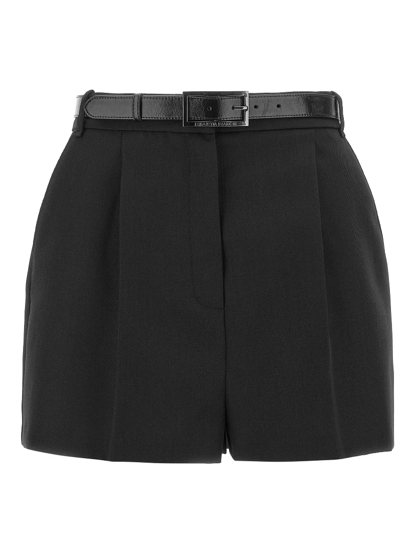 Black Virgin Wool Bermuda Shorts