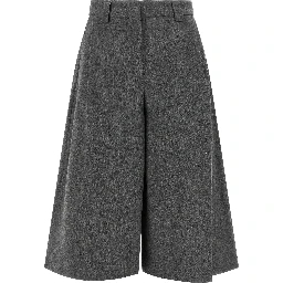 Gray Polyester Bermuda Shorts