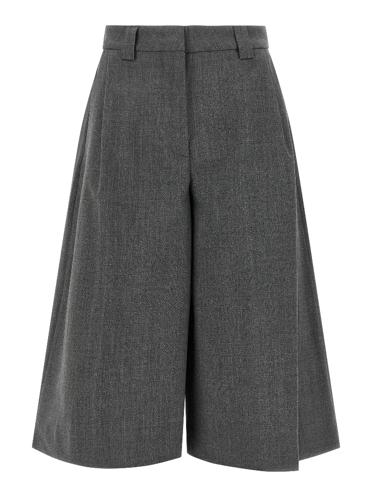 Gray Polyester Bermuda Shorts