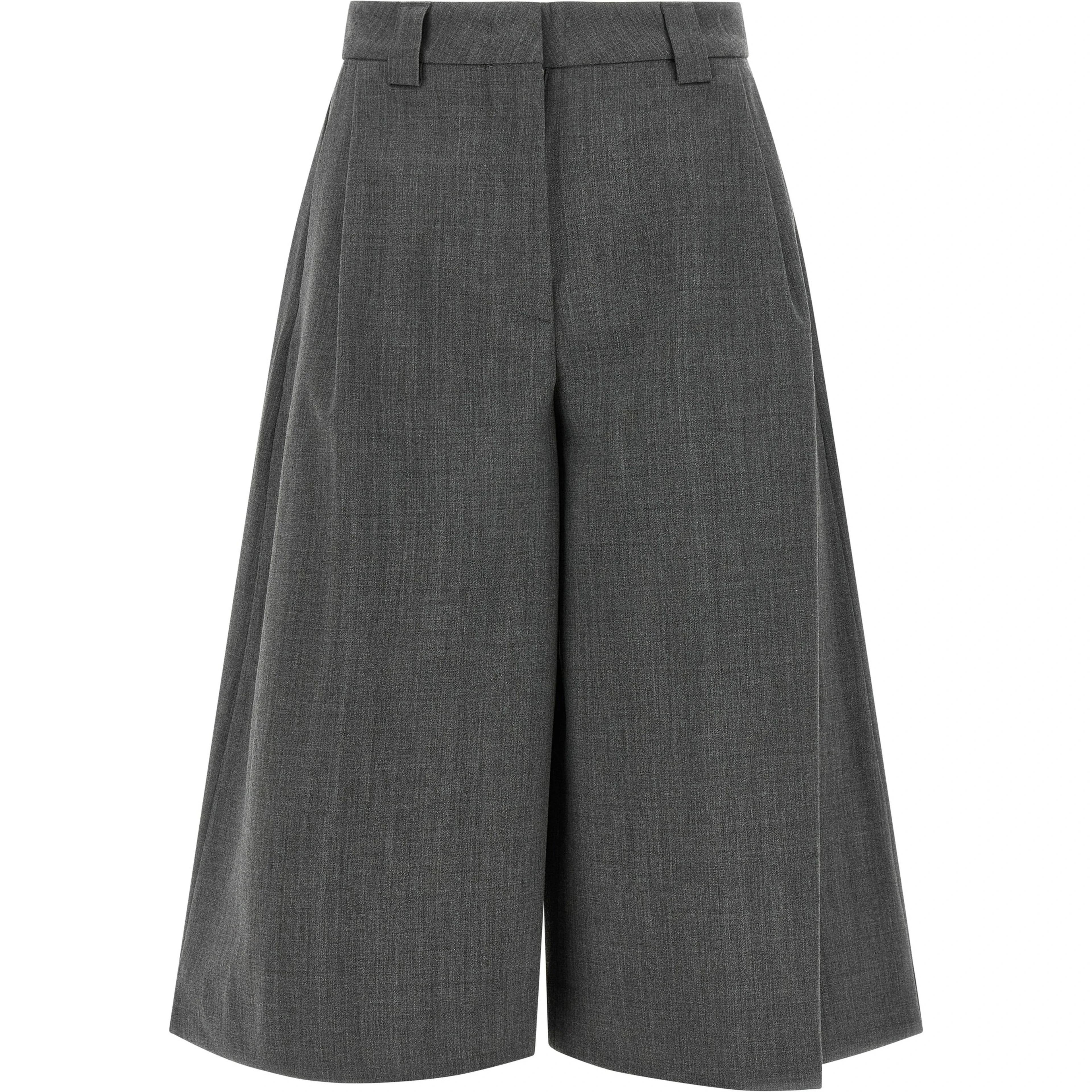Gray Polyester Bermuda Shorts