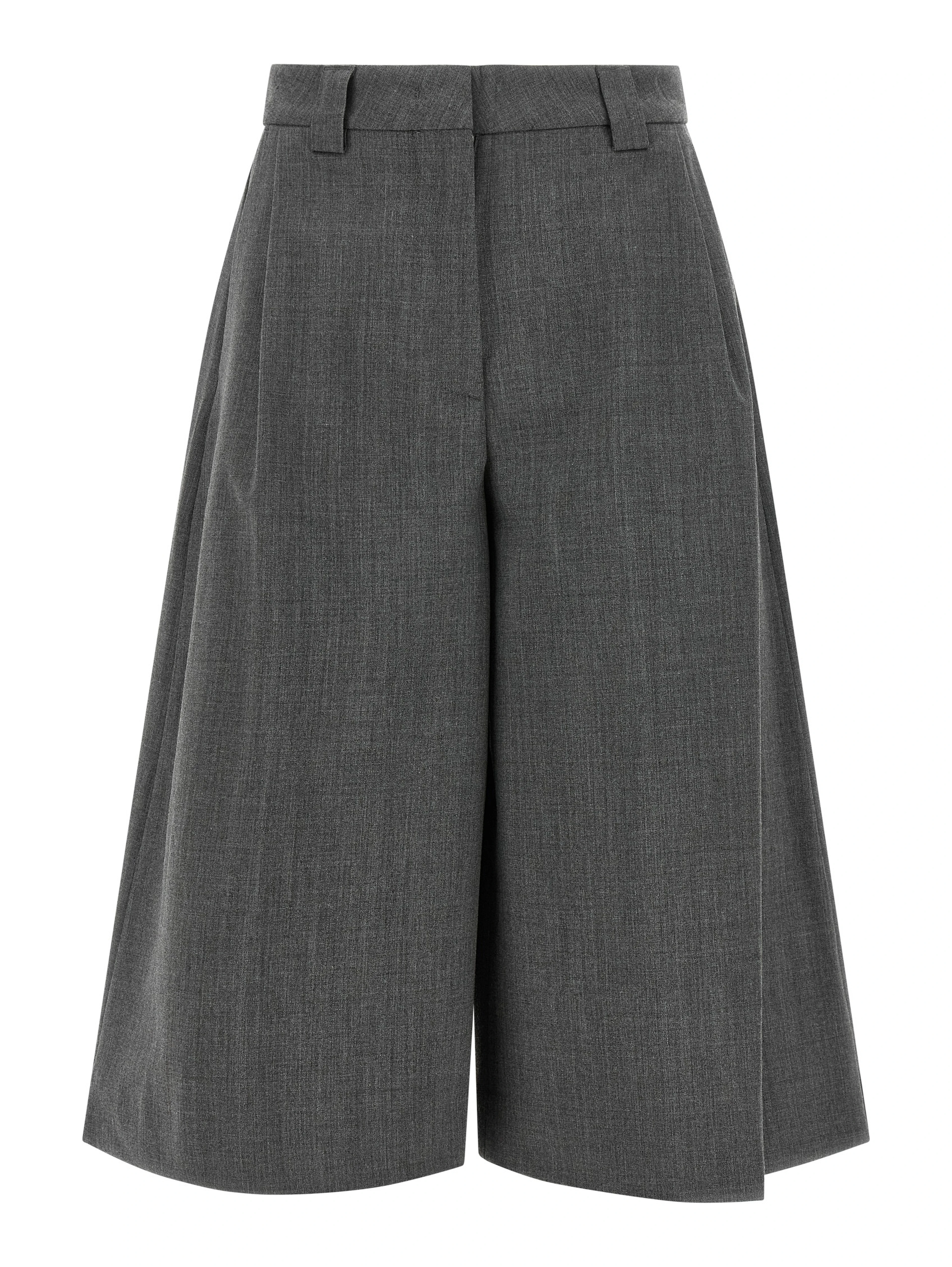Gray Polyester Bermuda Shorts