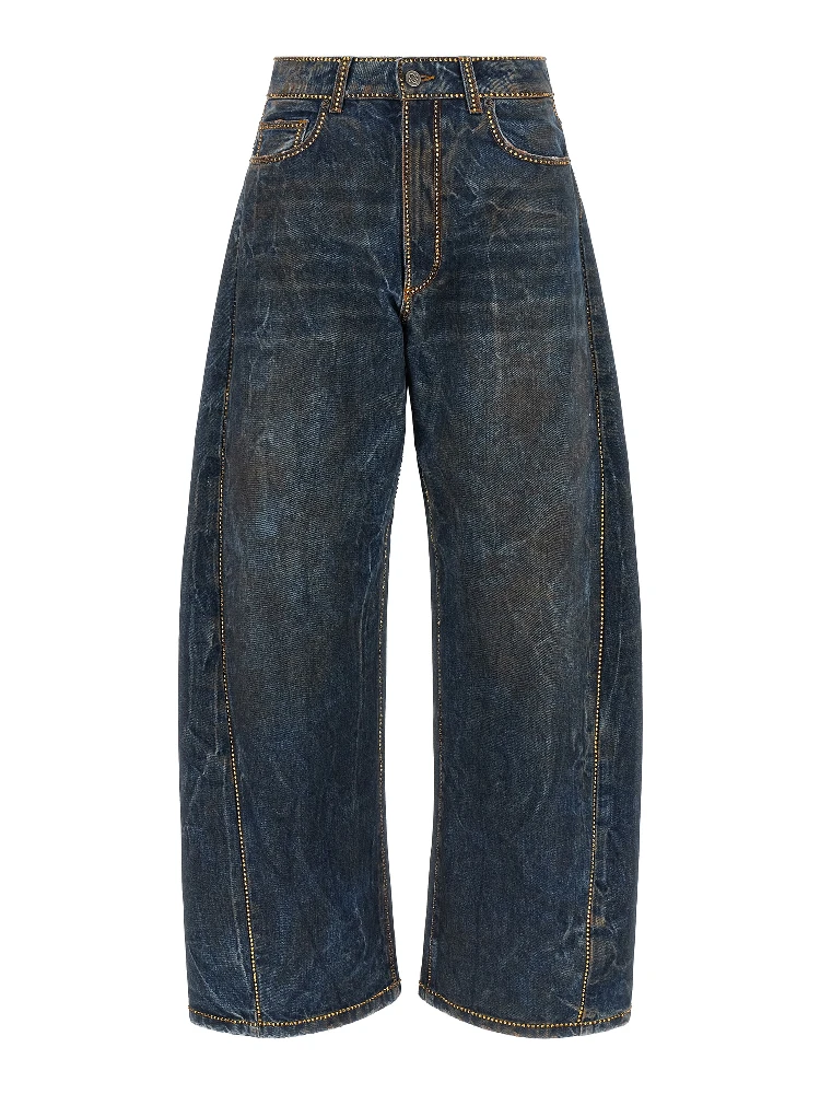 Blue Cotton Relaxed Fit Jeans