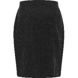 Black Virgin Wool Midi Skirt