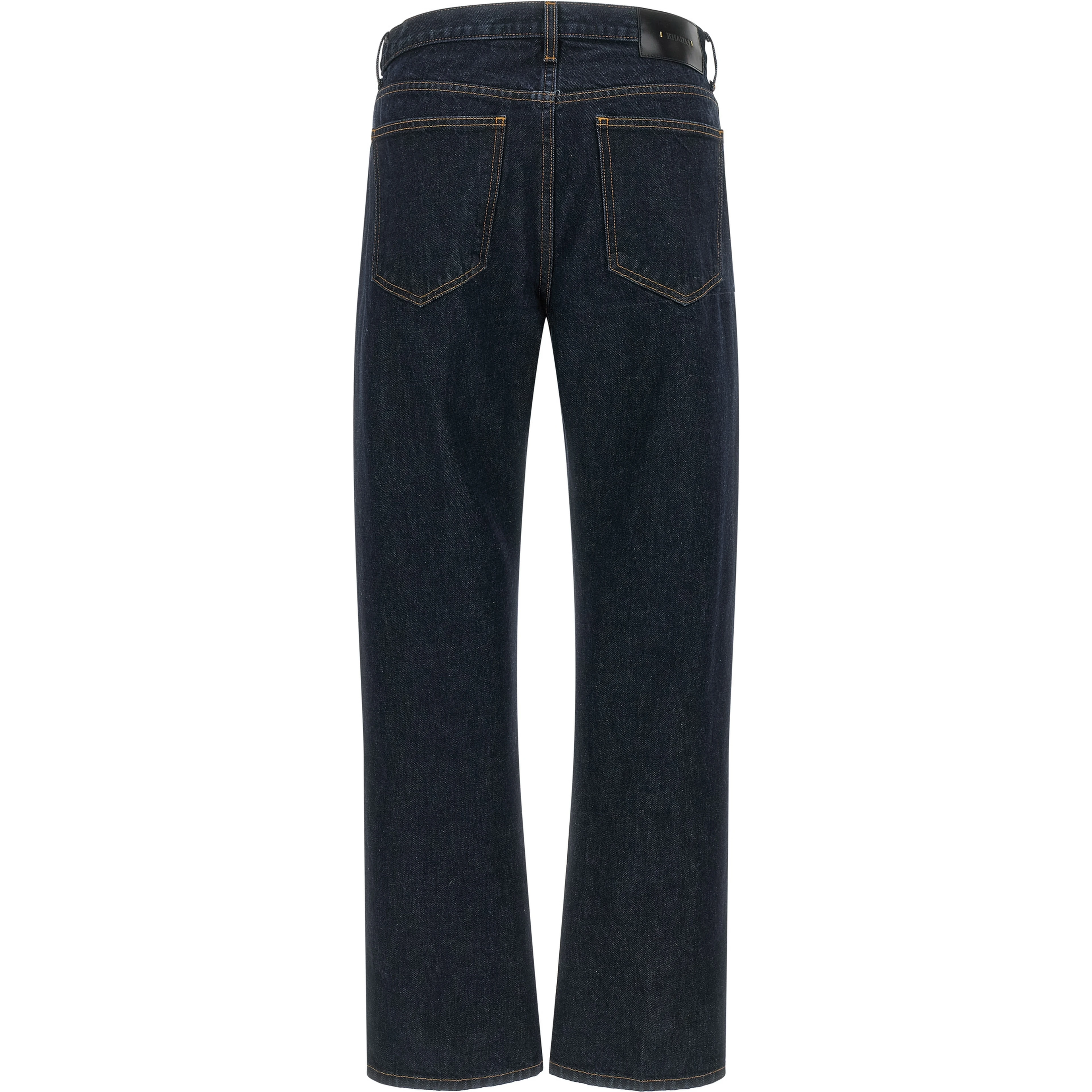 Blue Cotton Straight-Leg Jeans