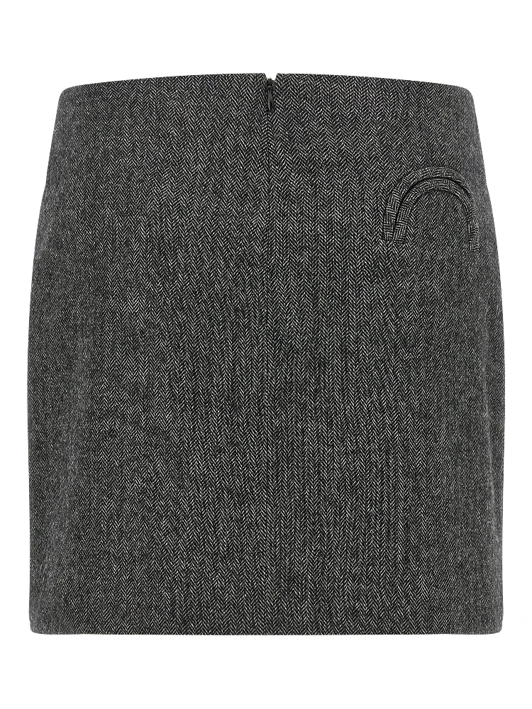 Gray Virgin Wool Long Skirt alternative