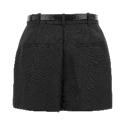 Black Virgin Wool Bermuda Shorts