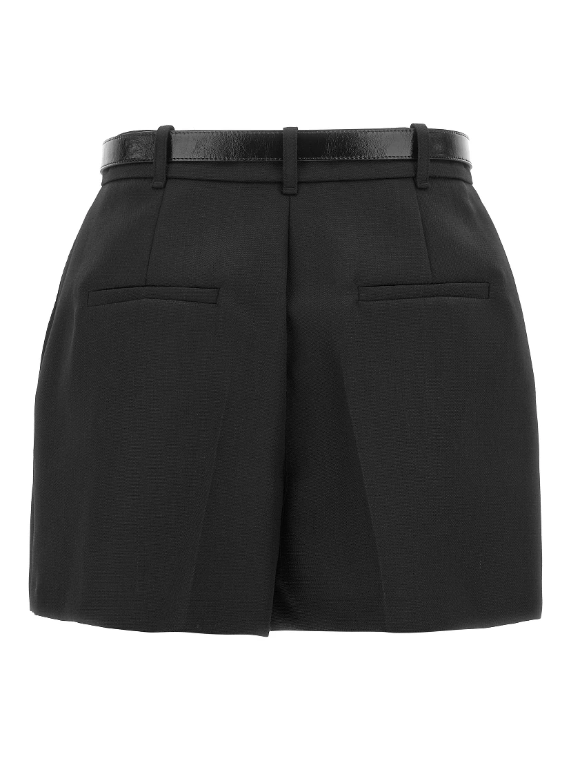 Black Virgin Wool Bermuda Shorts