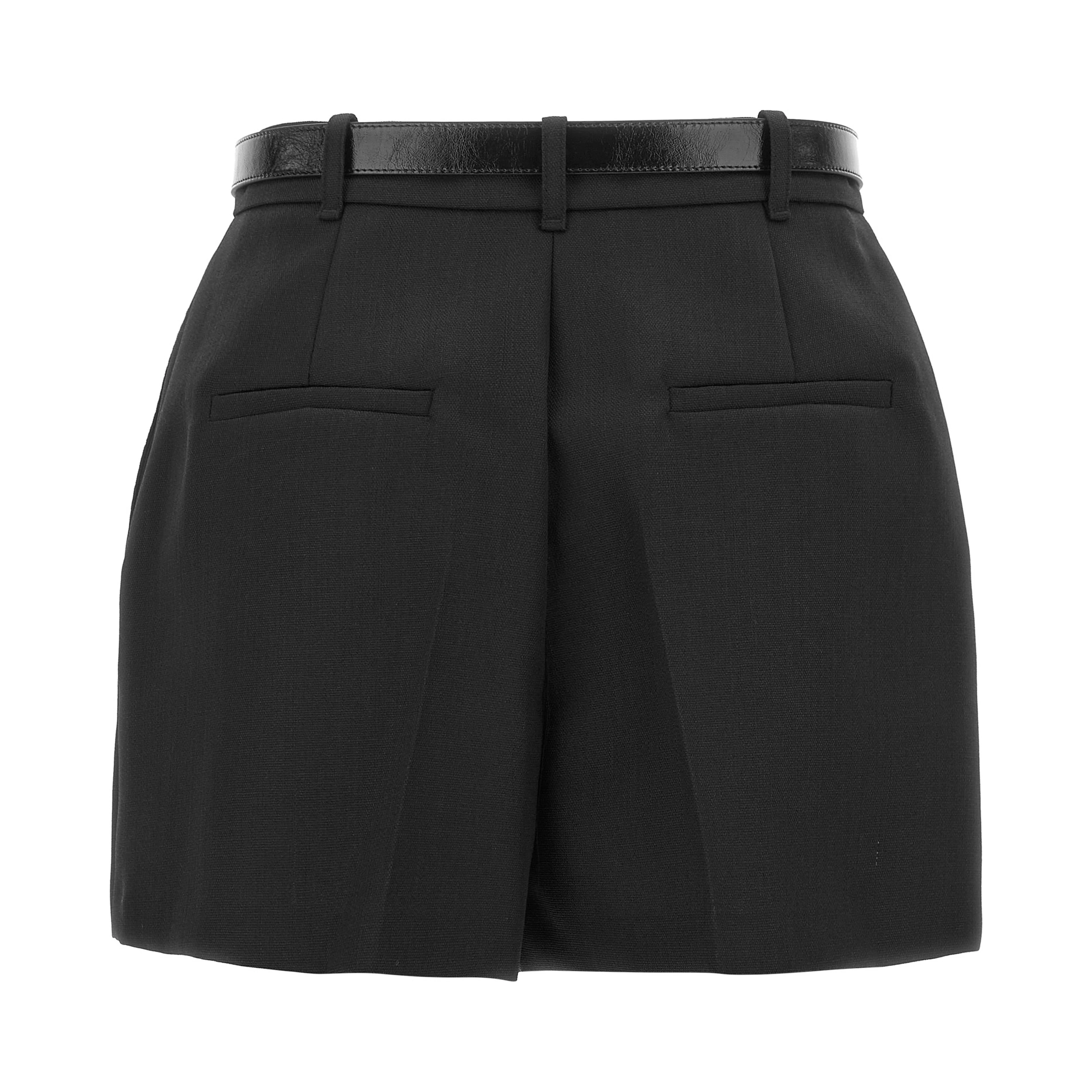 Black Virgin Wool Bermuda Shorts
