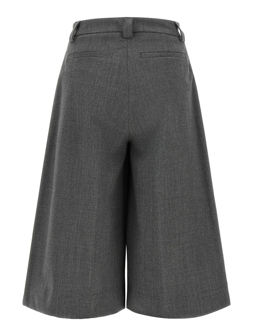 Gray Polyester Bermuda Shorts