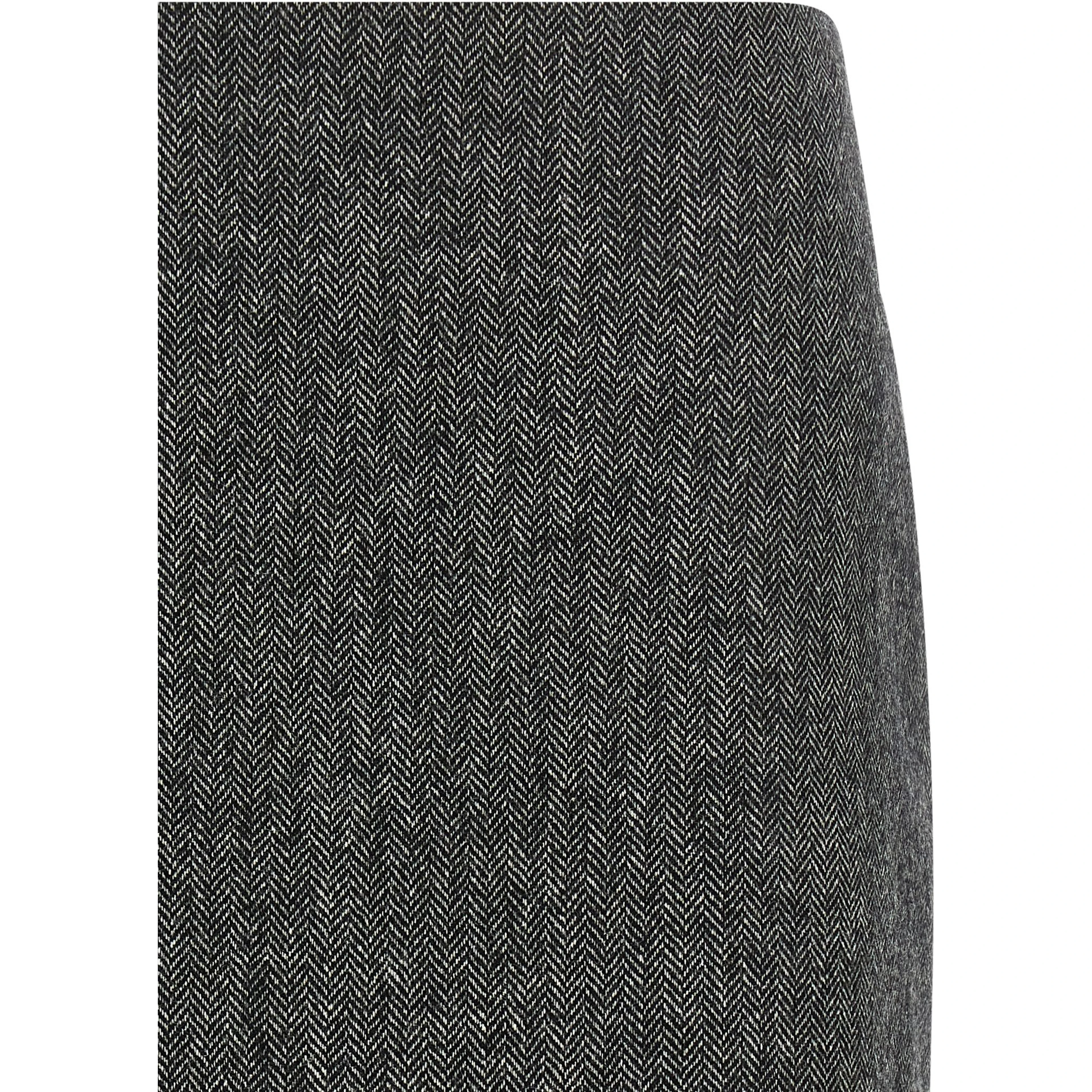 Gray Virgin Wool Long Skirt