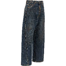 Blue Cotton Relaxed Fit Jeans