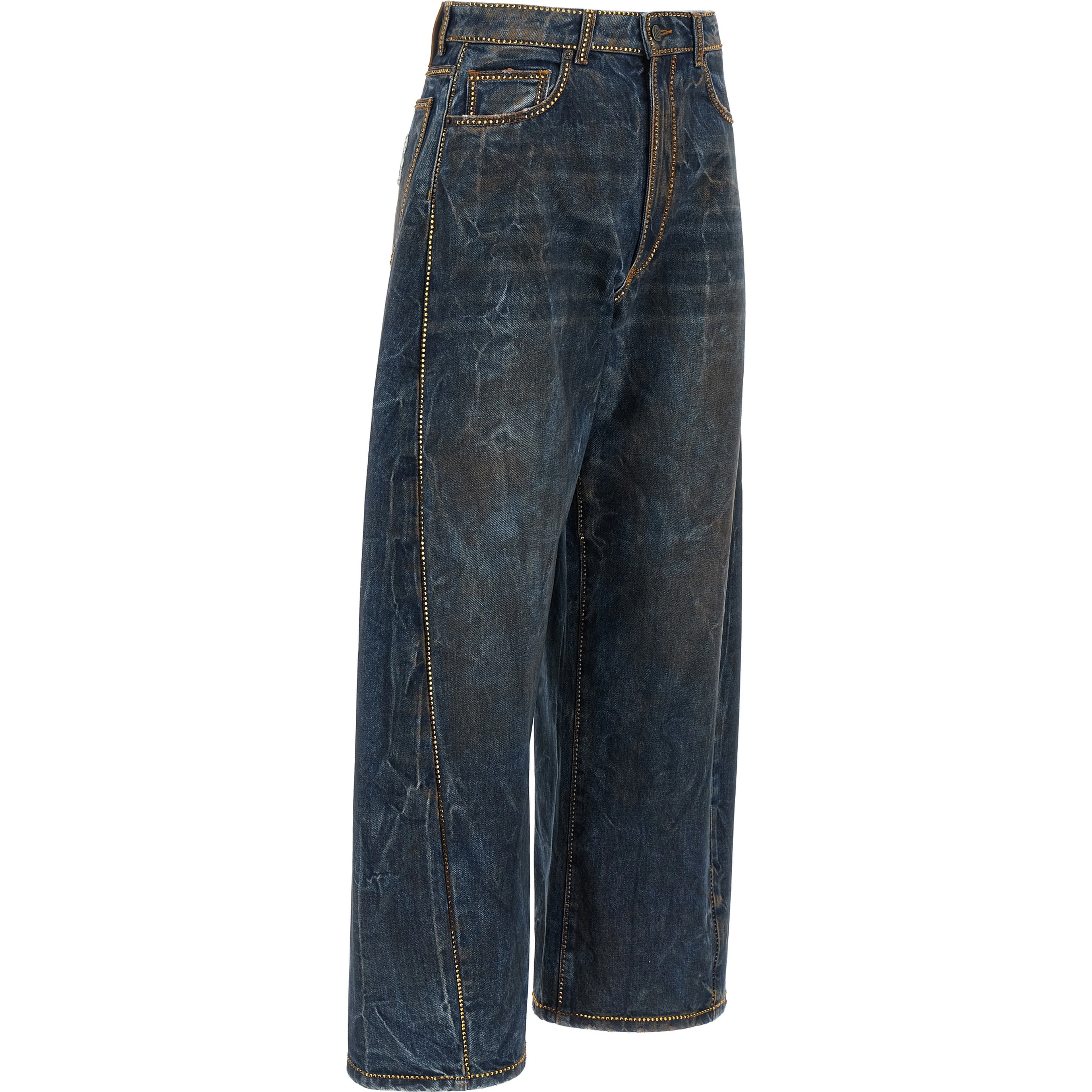 Blue Cotton Relaxed Fit Jeans
