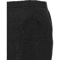 Black Virgin Wool Midi Skirt