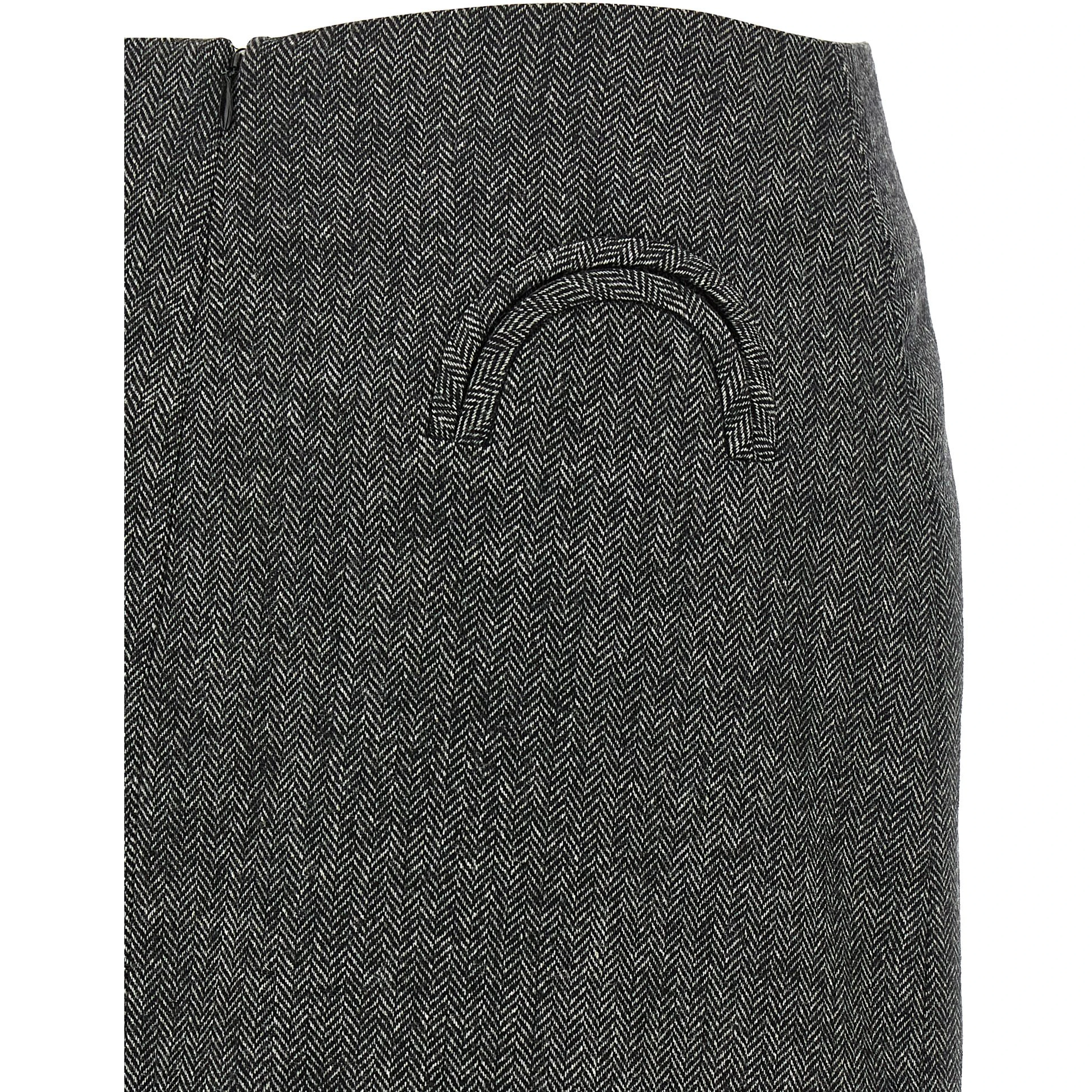 Gray Virgin Wool Long Skirt