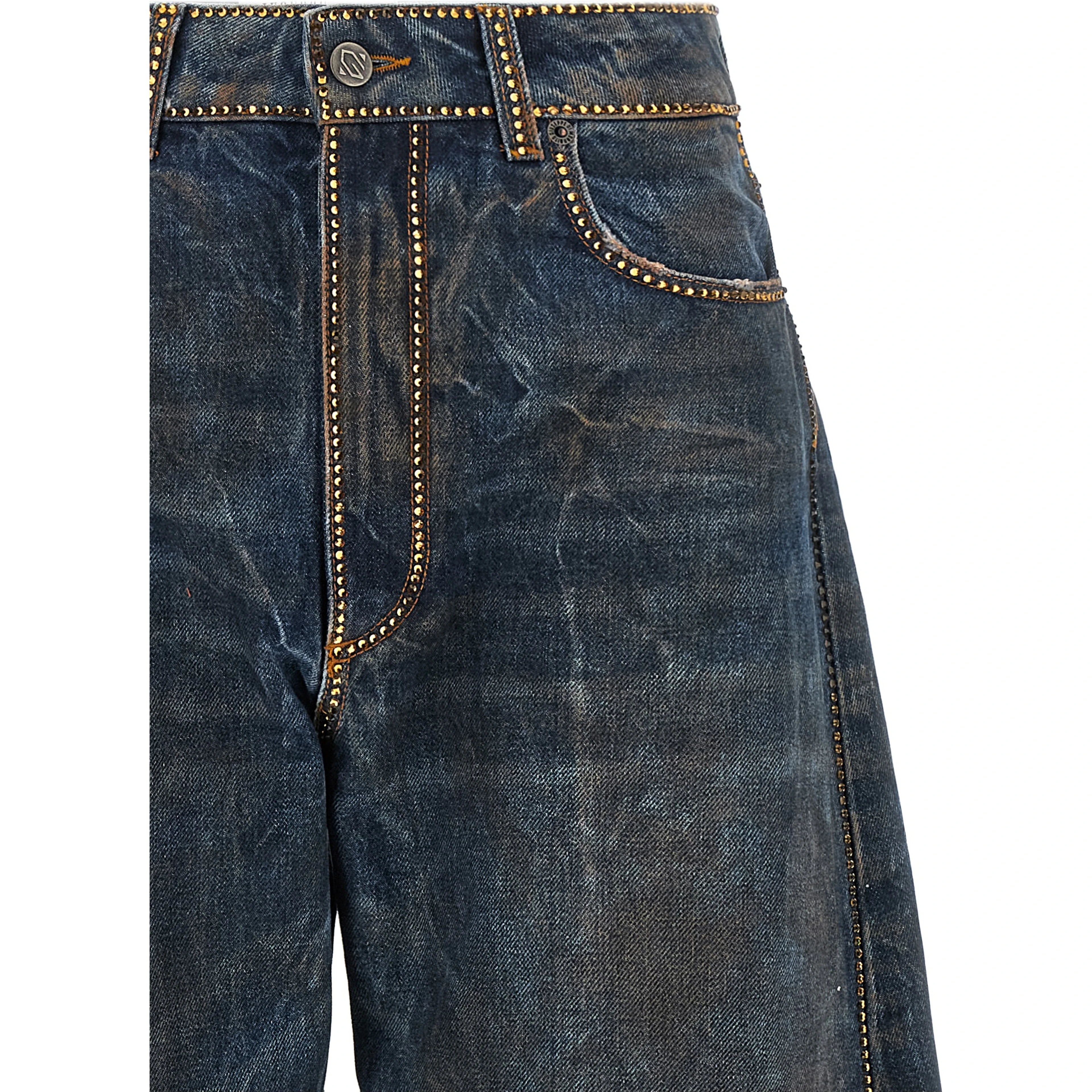 Blue Cotton Relaxed Fit Jeans