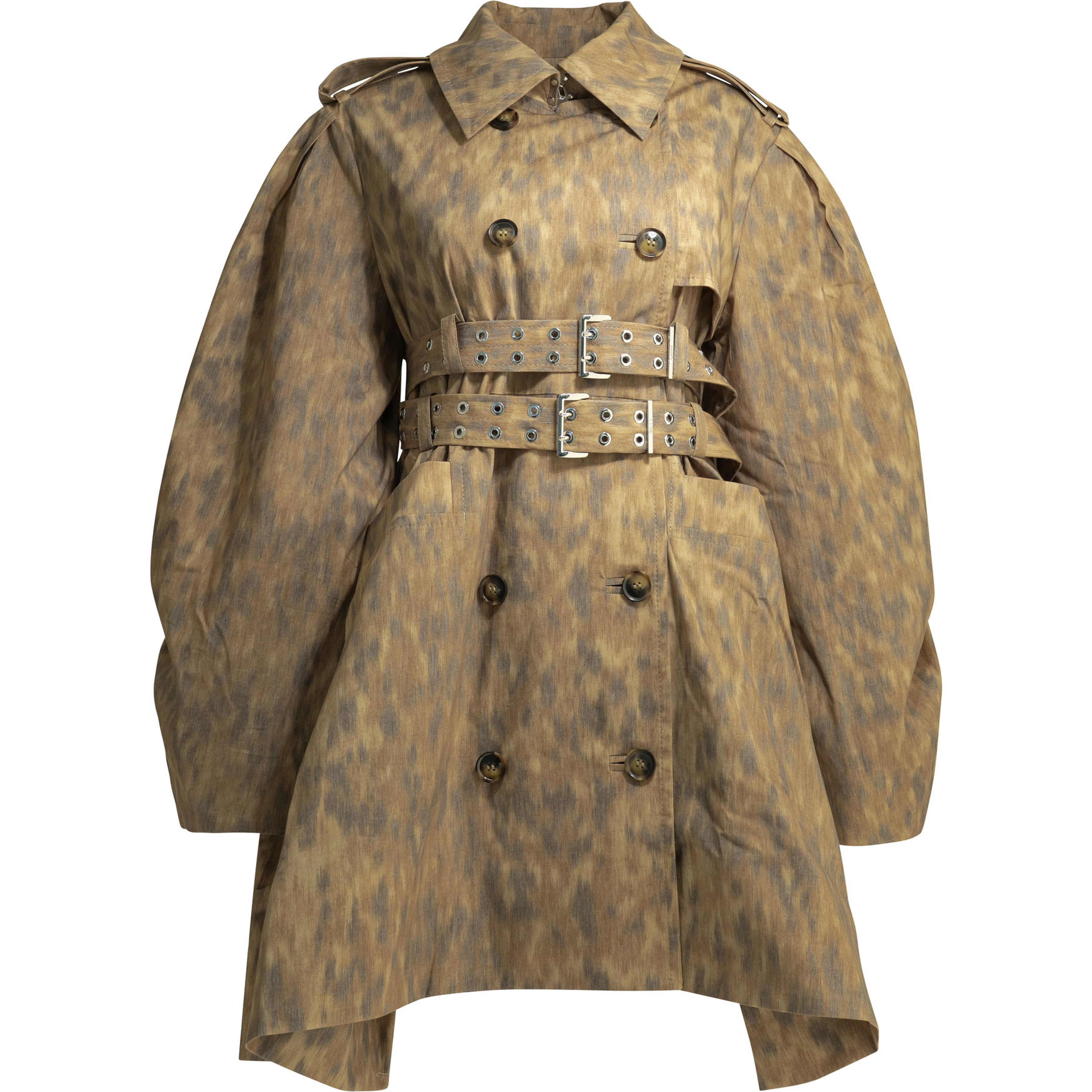 Animal print trench coat