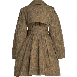 Animal print trench coat