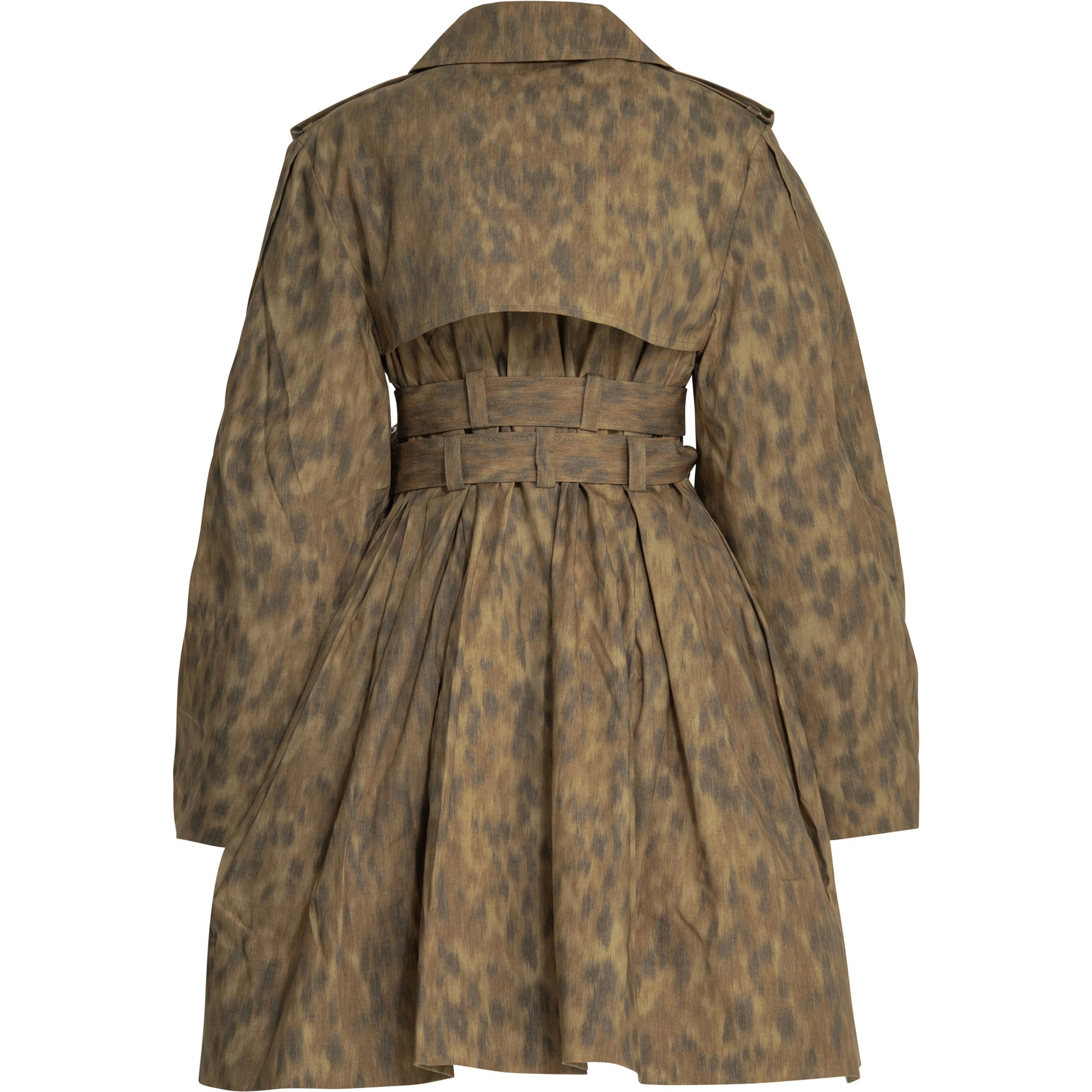 Animal print trench coat