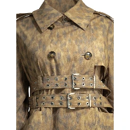 Animal print trench coat