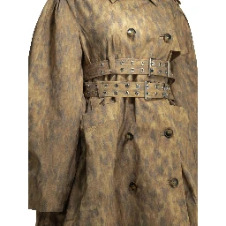 Animal print trench coat