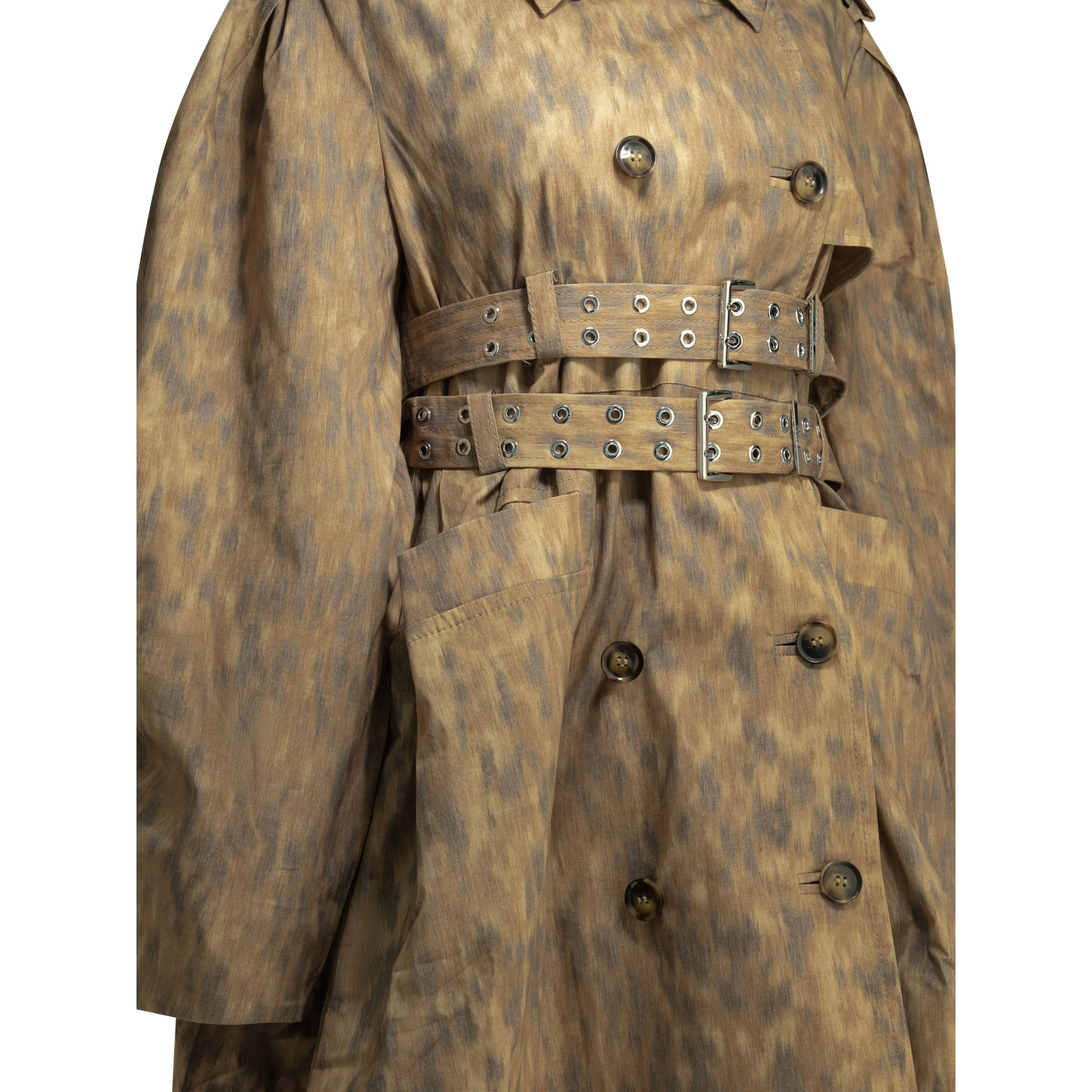 Animal print trench coat