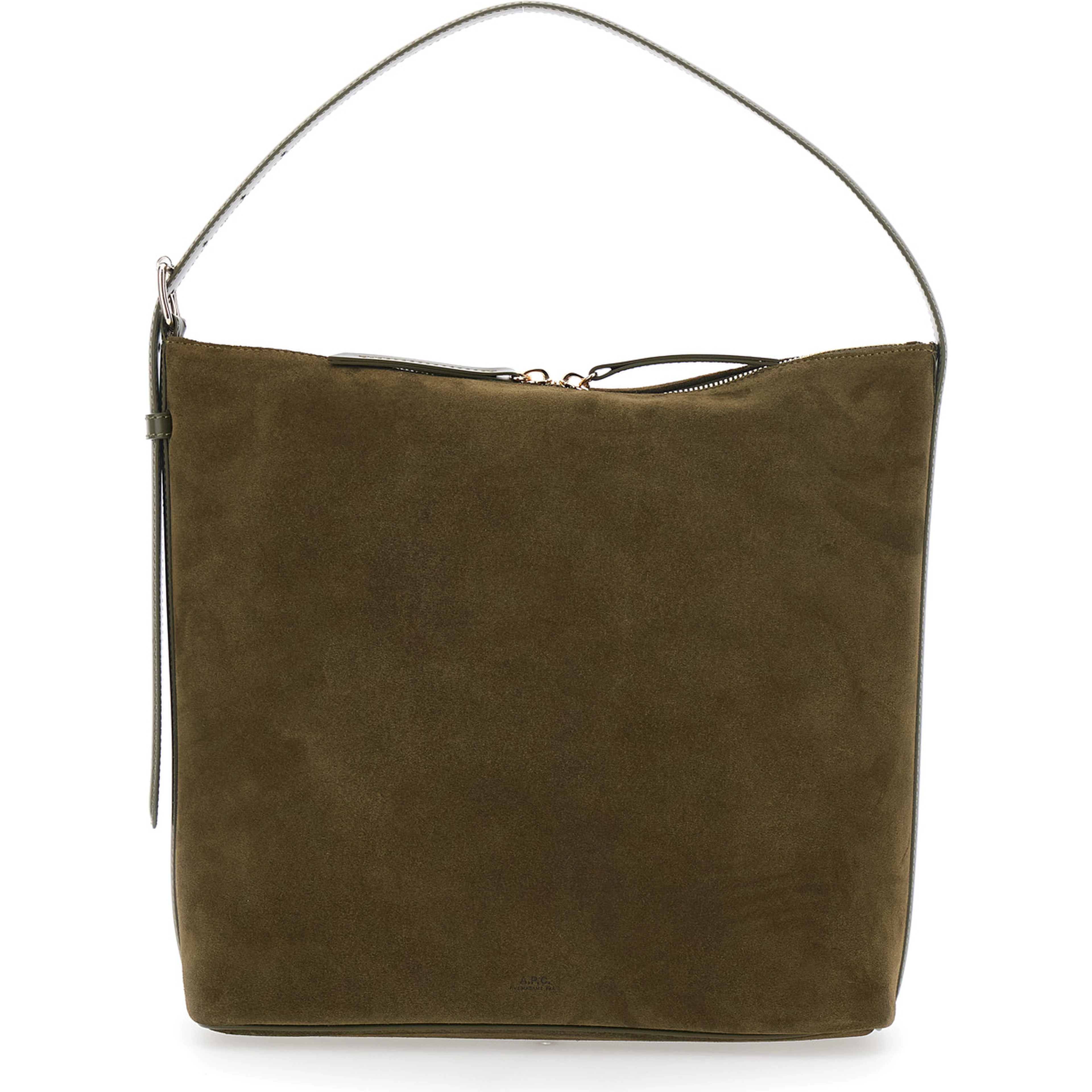 Vera Brown Shoulder Bag with Top Handle and Zip Closure in Suede Woman