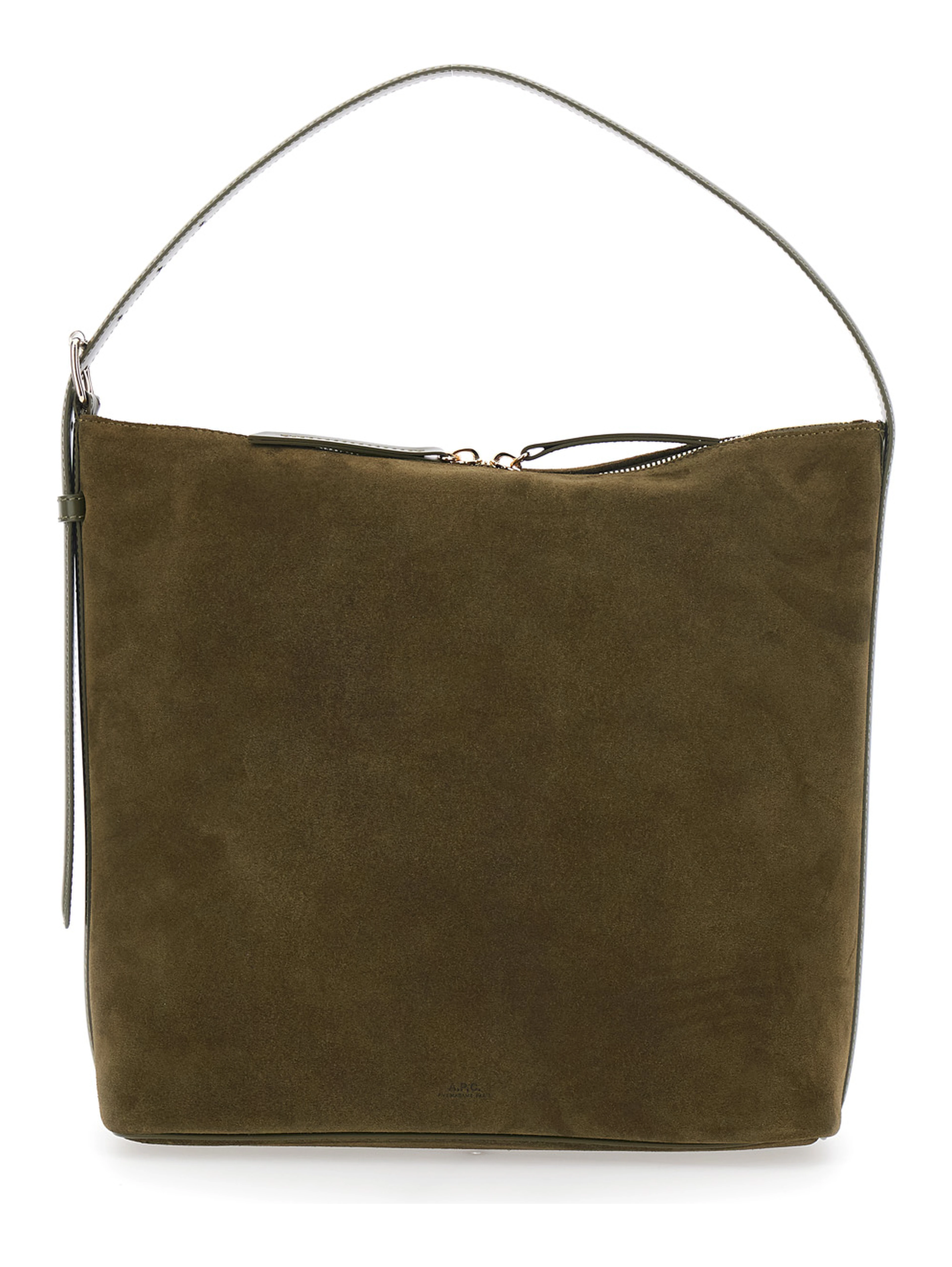 Vera Brown Shoulder Bag with Top Handle and Zip Closure in Suede Woman