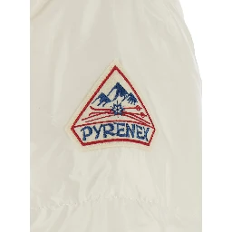 White High-neck Down jacket with logo patch on the sleeve in Tech Fabric unisex