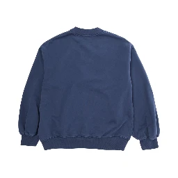 Blue Crewneck Sweatshirt with Logo Printed on the Front in Cotton for Girls
