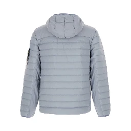 Gray Down jacket with high collar and long sleeves in Tech Fabric for Men