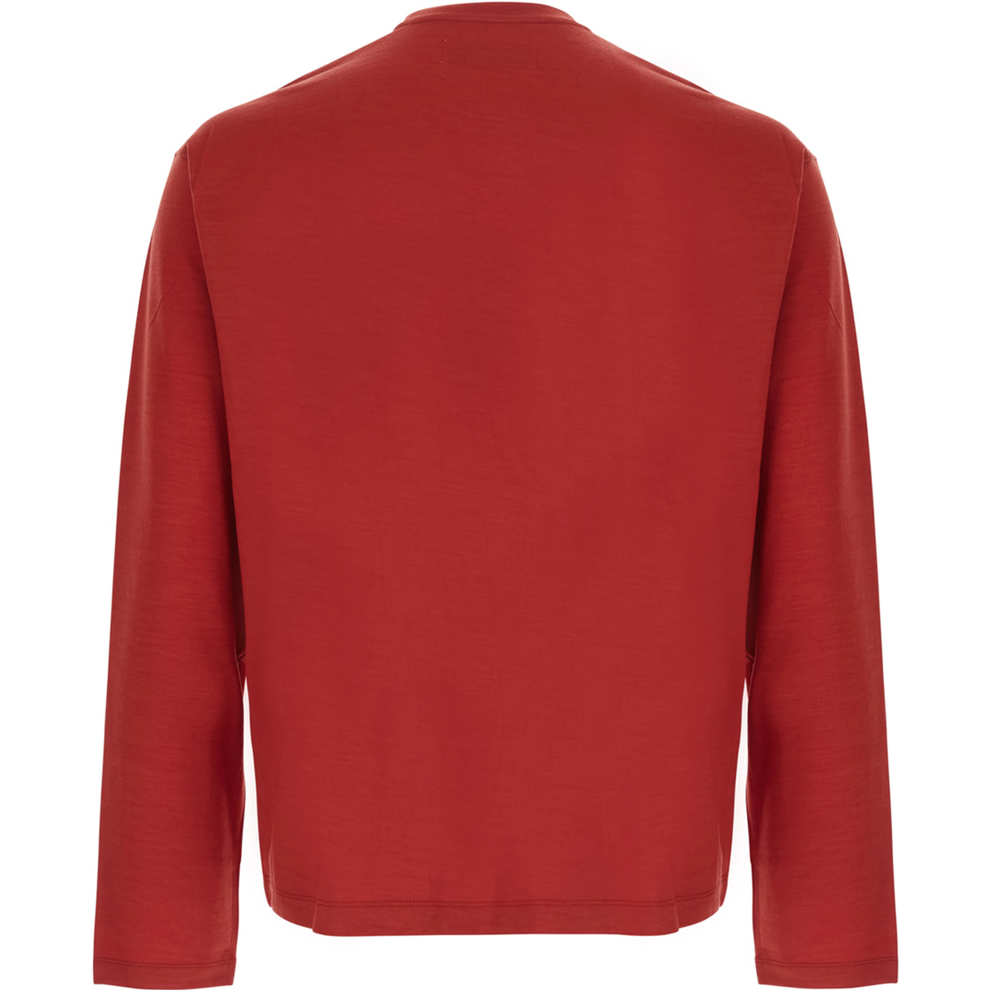 WOOL RELAXED LONG SLEEVE with long sleeves and round neck in Wool in Red for men