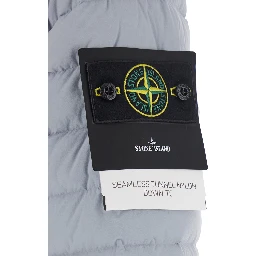 Gray Down jacket with high collar and long sleeves in Tech Fabric for Men