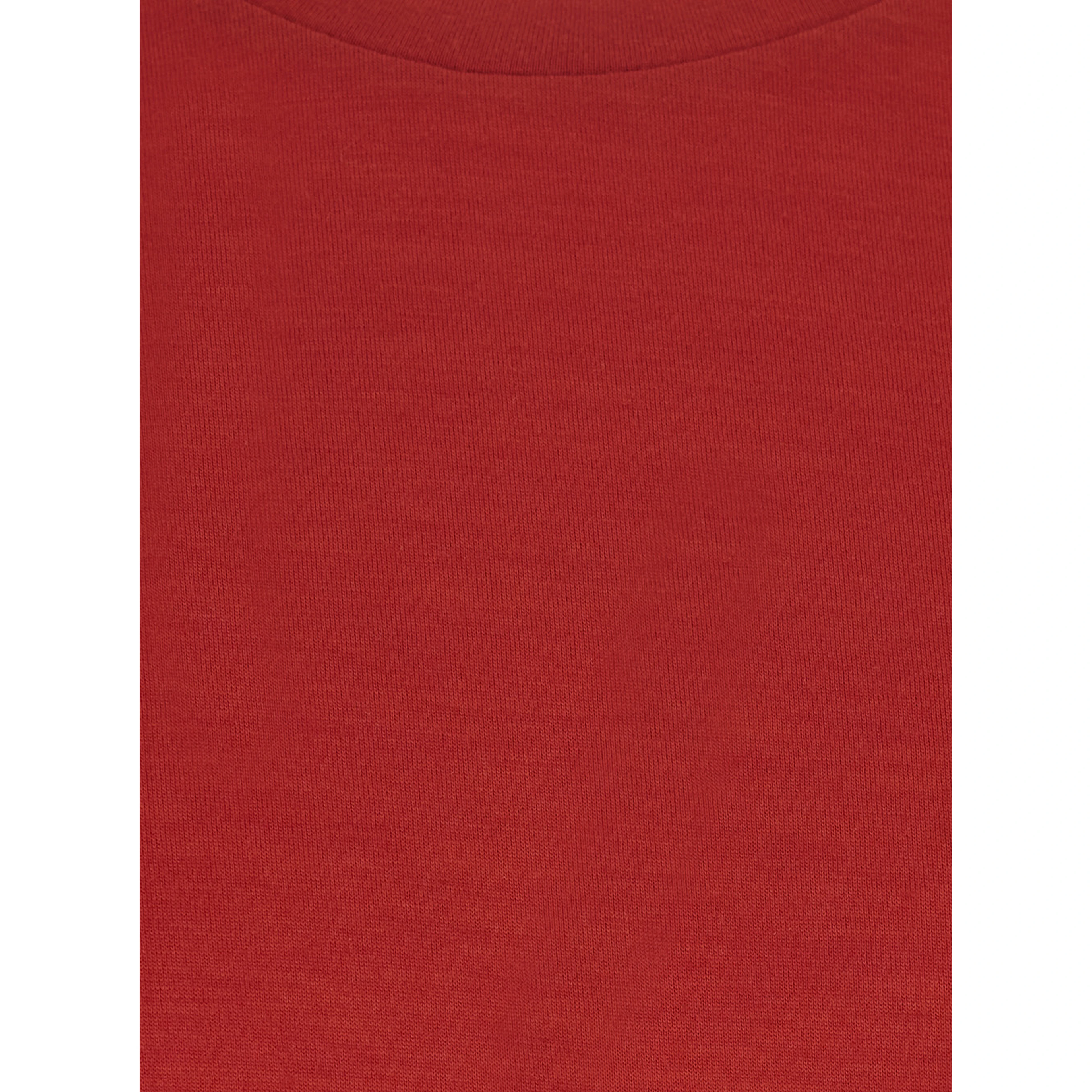 WOOL RELAXED LONG SLEEVE with long sleeves and round neck in Wool in Red for men