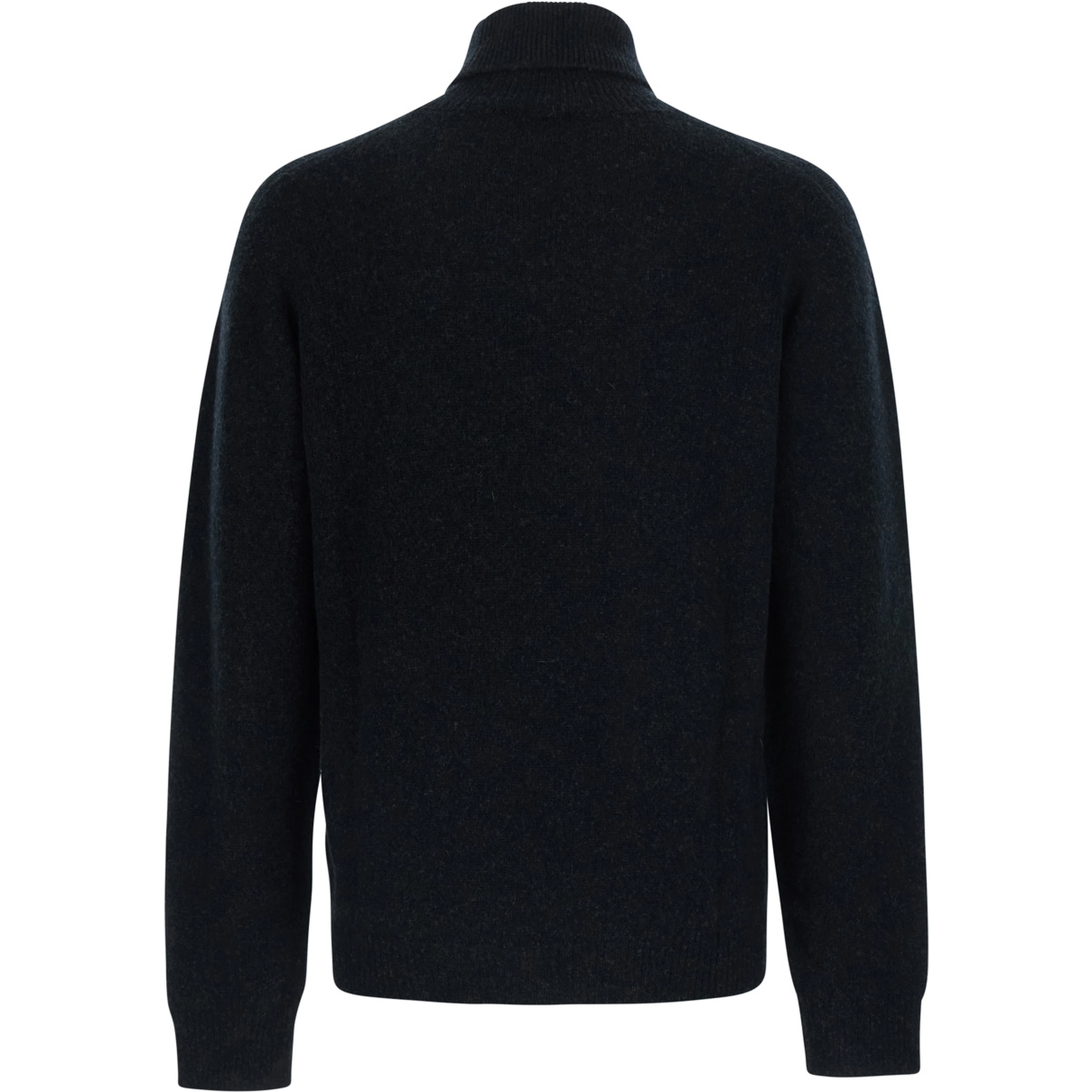 Black Turtleneck Sweater with High Collar and Long Sleeves in wool for Men
