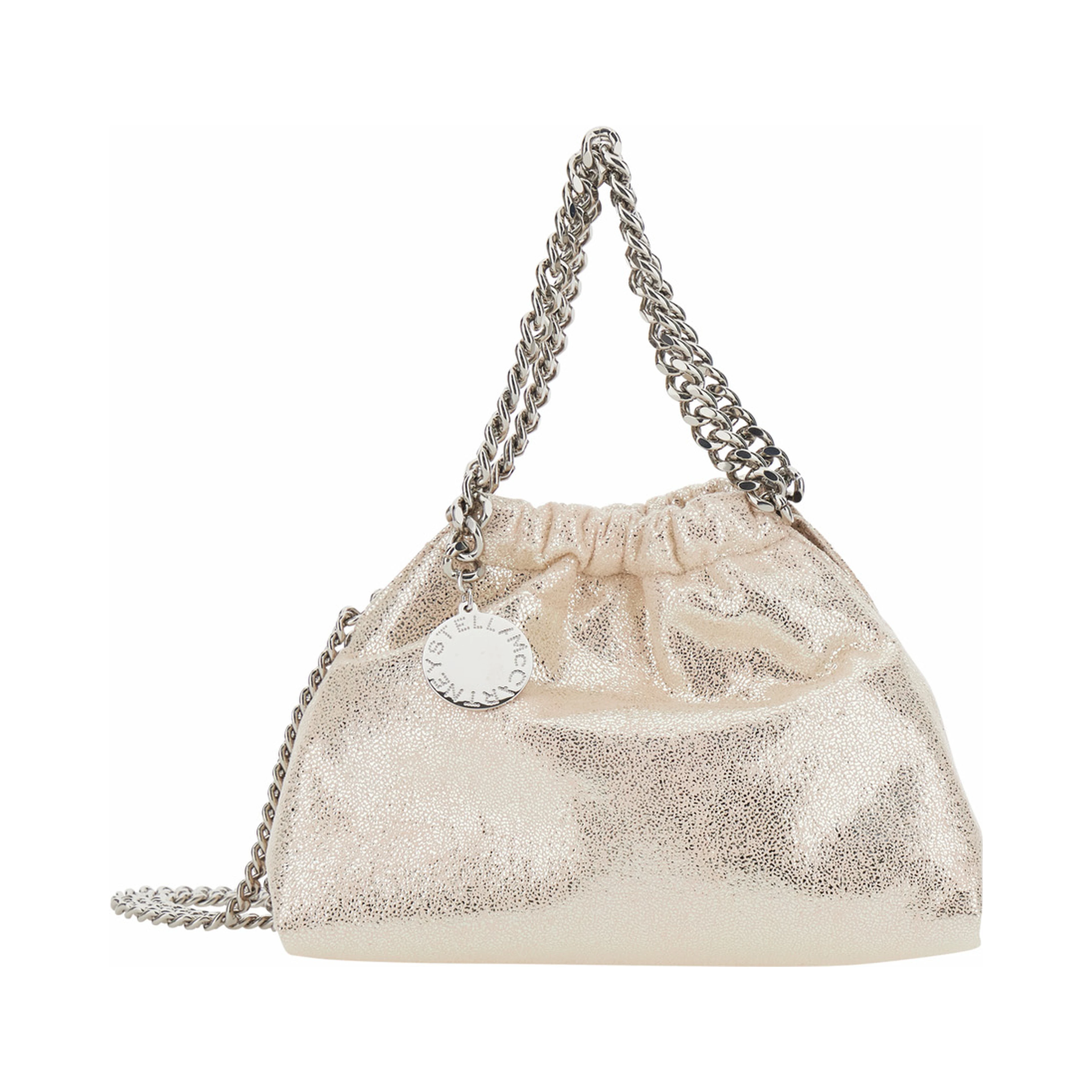 Falabella Pink Crossbody bag with drawstring closure and chain strap in ecoleather for women
