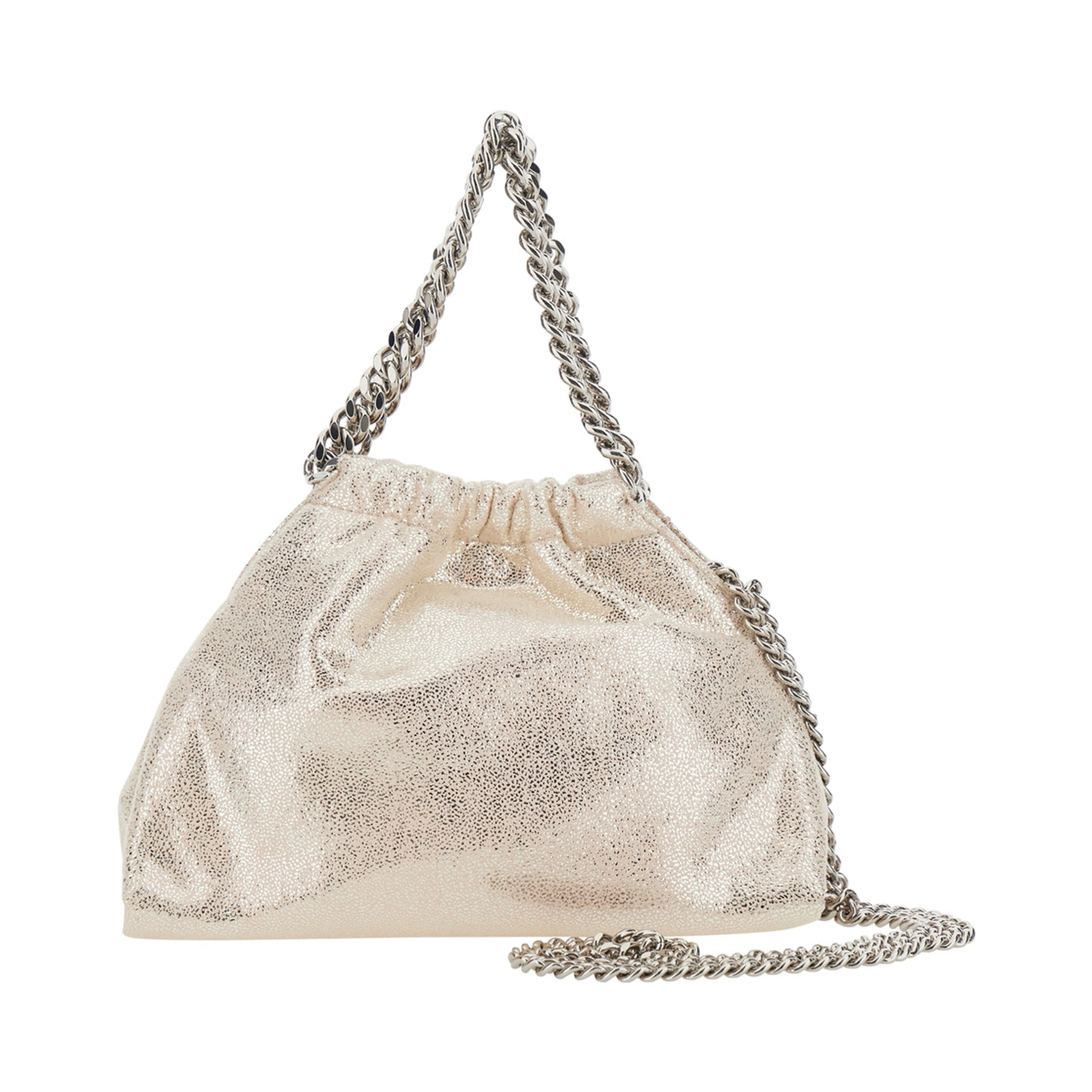Falabella Pink Crossbody bag with drawstring closure and chain strap in ecoleather for women