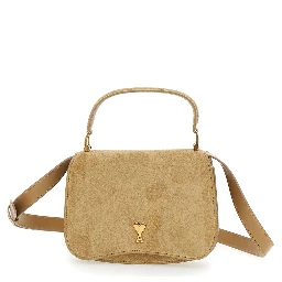 Paris Paris Beige Handbag with ADC Patch on the Front and Adjustable and Removable Suede Strap Woman