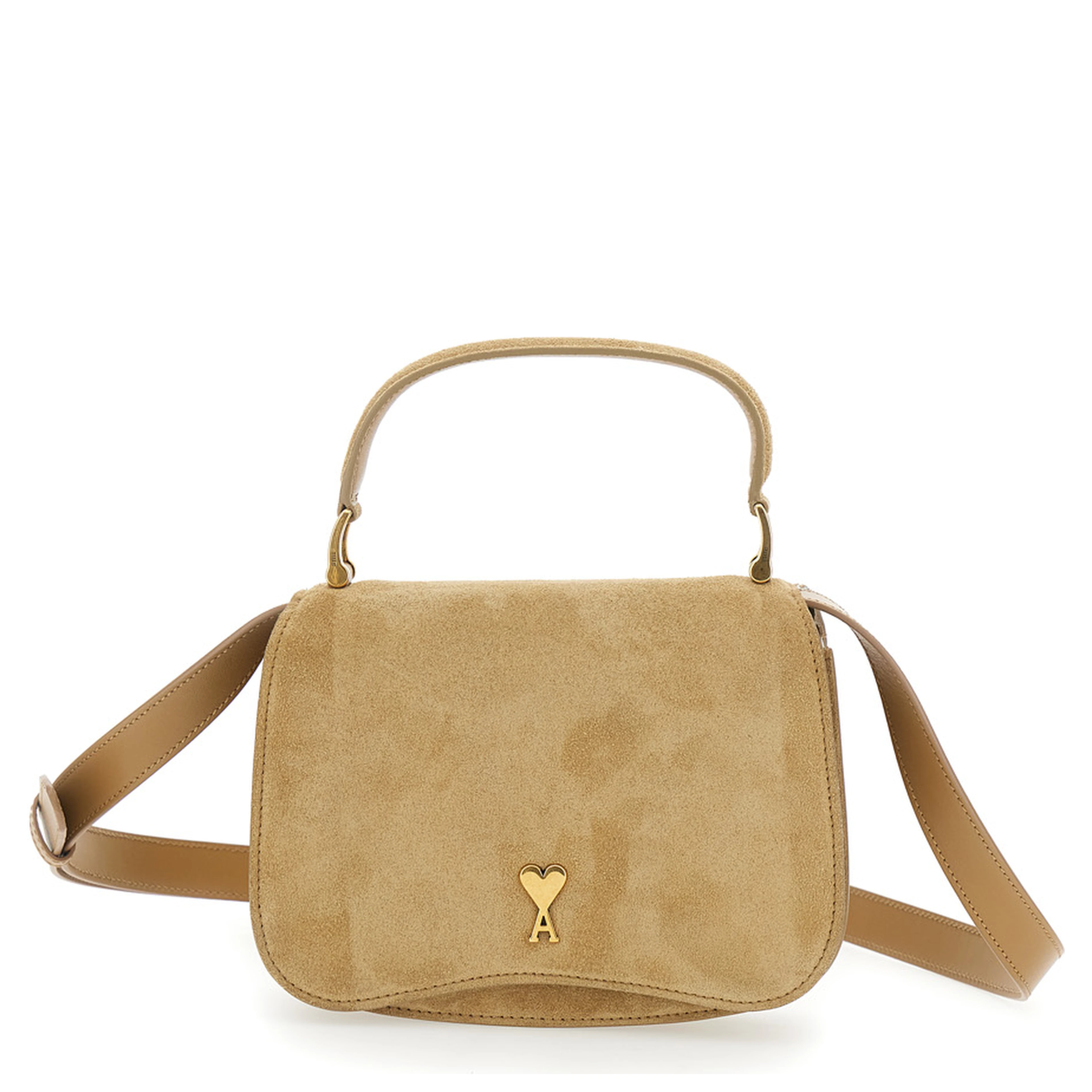 Paris Paris Beige Handbag with ADC Patch on the Front and Adjustable and Removable Suede Strap Woman
